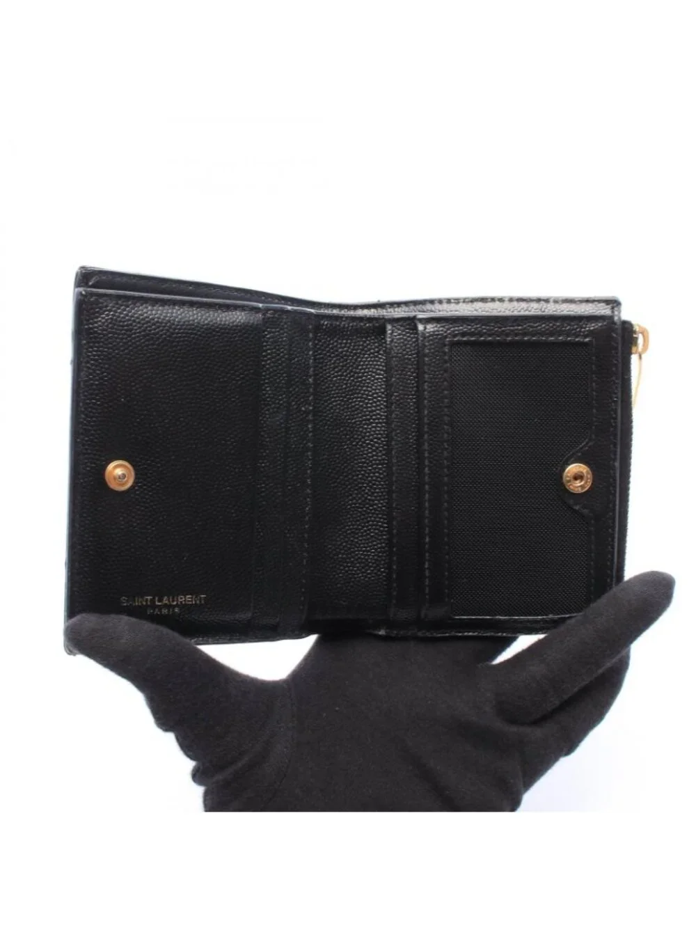 Saint Laurent Paris Bifold Wallet Monogram Black Leather
